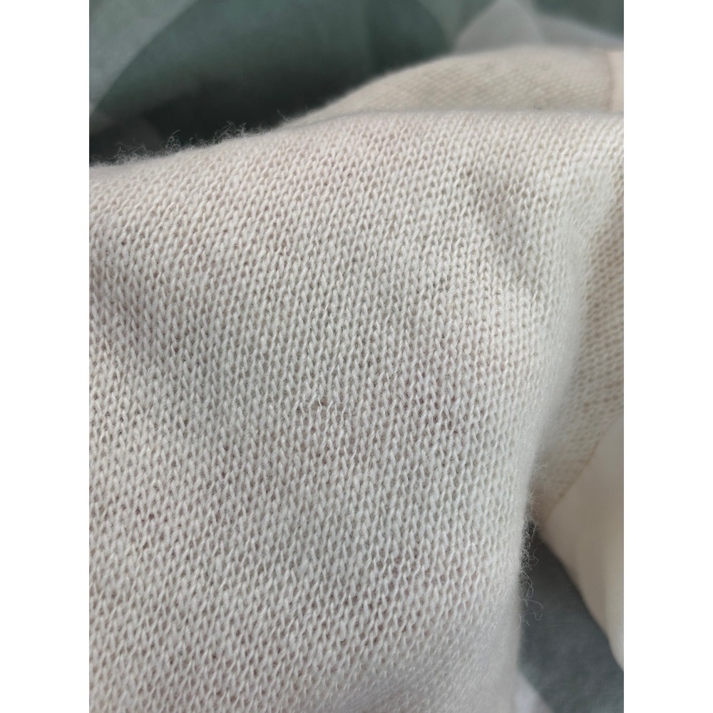 Zara Woman Silk & Wool Mixed Media Blouse Cream High Low Long Sleeve Medium - Picture 8 of 8